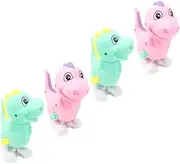 HEALSOPTHY 4Pcs Dinosaur Clockwork Plaything Random Color Wind Up for Cute Cartoon Design for Boys Engaging and Fun Clockwork Dinosaurs