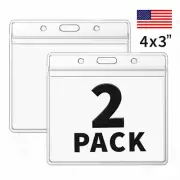 2 Pack Vaccination Card Holder WATERPROOF Zip CDC Record 4 x 3 Protector vaccine