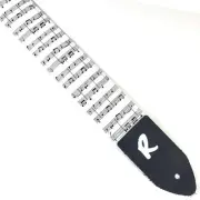 Sheet Music Guitar Strap - Musical Note Guitar Strap - Treble Clef Sharp Flat