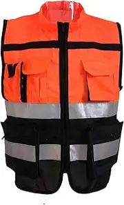 High Visibility Reflective Vests SENRISE Hi Viz High Vis Visibility Vests, 2 Band Reflective Security Work Contractor Safety Vest Waistcoat Jacket, Outdoor Work Vest Size L-3XL (1 Pack, Yellow/Orange)