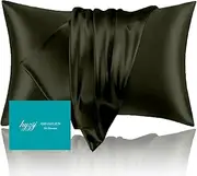 Mulberry Silk Pillowcase for Hair and Skin Queen Size 20"X 30" with Hidden Zipper, Softer Than Silk Pillow Cases Queen Smooth Cooling Pillow Covers for Sleeping(Olive Green,Queen,1Pcs) ﻿