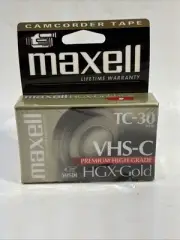 MAXELL TC-30 VHS-C - HGX-Gold VHS-C Tape New Sealed Camcorder Tape