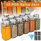12/24x Clear Glass Jars Lid Spice Herb Seasoning Condiment Storage Container AU