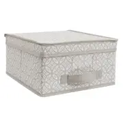 Simplify Boho Medium Storage Box in Grey Dimensions: 11" x 12" x 6"