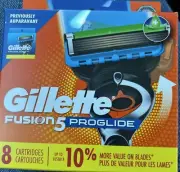 GILLETTE FUSION 5 PROGLIDE--(8) CARTRIGES/BLADES MEN'S BRAND NEW SEALED!!!