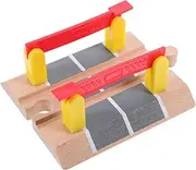 Timber Train Track Accessories Railing Barricade for Train Tracks Pretend Play Toy
