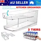 2 Tiers Can Dispenser Drink Beer Beverage Storage Rack Fridge Holder Shelf AU