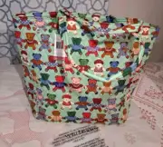 Vera Bradley Grand Tote Toasty Teddies Quilted Teddy Bears Large Bag Market NEW
