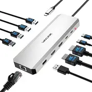 WAVLINK 10Gbps USB C Docking Station Dual Monitor, USB C Hub Adapter with Dual HDMI, PD 100W, USB 3.2&USB-C 10 in 1 Hub, 5Gbps USB 3.0, USB 2.0, Ethernet, USB C Dock for Mac/Dell/HP/Lenovo