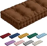 Threehoney Bench Cushions for Indoor Furniture 42x16 in Velvet Kitchen Dining Piano Window Seat Cushion, Tufted Patio Porch Swing Thicken Bench Pad Memory Foam(Brown)