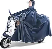 Mobility scooter cover Electric Scooter Raincoat Thickening Men and Women Single/Double Rain Poncho Outdoor Riding Motorcycle Rain Coat (Red 4XL without mirror cover)(Blue,4XL with mirror cover)