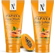 Nutriglow Natural's Papaya Face Wash (100Gm) & Papaya Body Lotion (150 Ml) for Daily Use