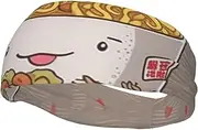 [FHEDVBN] Egg Cup Noodle Ramen Sweatbands for Men Women Sport Headbands Moisture Wicking Athletic Sweat Band Fashion Non Slip Hairband for Tennis, Basketball, Running, Gym