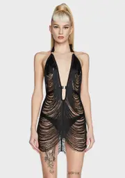 [Thistle and Spire] Fringe Benefits Sheer Slip Dress