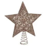 12" Champagne Glittered 3D Star Tree Topper