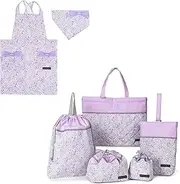 COLORFUL CANDY STYLE NT902000 Kindergarten Entrance 6-Piece Set, Lesson Bag, Shoe Case, Drawstring Bag, Gymnastics Clothing Bag, Lunch Bag, Cup Bag, Small Compartment, Back Cloth Apron, 100-120,