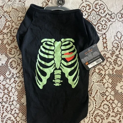 Mystic Glow-in-the-dark Skeleton pet t-shirt Dog Or Cat Costume XL