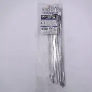 100 Pack Kable Kontrol 15" Stainless Steel Cable Ties 200 Lbs Tensile Strength