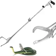60" Snake Tongs Foldable Reptile Grabber Catcher Wide Jaw Handling Tool with Auto Lock and Non-Slip Grip Handle