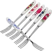 Ciieeo 6Pcs Multi Function Small Fork Ceramic Handle Dessert Forks for Fruit Appetizers Pastries Elegant Tableware for Parties Daily Use