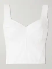 [Dolce & Gabbana] Dolce & Gabbana - Cropped Matelassé Top - White - IT42 IT 42 White