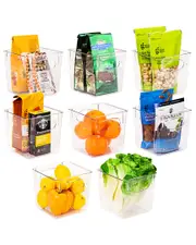 Sorbus Clear 8pc Plastic Storage Bins With Handles