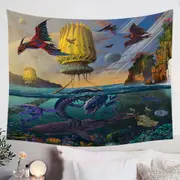 Cool Fantasy Art Frightening Ocean Creatures Tapestry