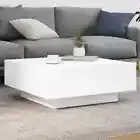 vidaXL Coffee Table with LED Lights White 80x80x31 cm 2BB