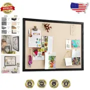 Functional 23x18” Wooden Framed Bulletin Board with Pushpins for Everyday Use