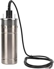 Baxnore 120W Submersible Deep Well Pump, Stainless Steel Water Pump with Red Copper Coil, Antirust Submersible Pump for Land Development (DC12V)