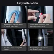 6 LEDs Baseus 4Pcs Car Openning Door Warning Safety Anti-collision Flash Lights