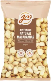 Jc'S MACADAMIAS NATURAL AUSTRALIAN 375G