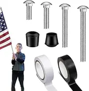 Color Guard Pole Weights - Heavy Duty Flag Pole Tips | Heavy Duty Rubber Hardware with Tapes, Stainless Steel Mooring for Yard Garden Ceremony