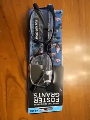 Foster Grant MISHA BLU Womens Reading Glasses +2.00 w/ Case NEW