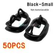 50pcs Dental Silicone Cheek Retractor Soft Mouth Props Gag Opener Black-Small