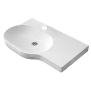 Caroma 720mm White Opal Right Hand One Tap Hole Wall Basin