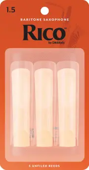 Rico Baritone Sax Reeds, Strength 1.5, 3-pack