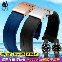 在飛比找Yahoo!奇摩拍賣優惠-適配MIDO美度領航者手錶橡膠錶鍊M026.430系列弧口硅