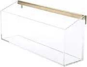 russell+hazel Acrylic Wall Valet, Clear with Gold-Toned Hardware, 12.375” x 3.5” x 5.125”