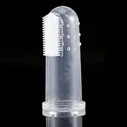 Silicone Soft Finger Toothbrush For Baby Infant Gentle Teeth Cleaning Oral Massage Brush Made Of Food Grade Safe Material Clear Color 55MM Length Includes 1 Piece