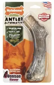 Nylabone DuraChew Power Chewers Antler Alternative Dog Toy Venison Flavor -25lbs