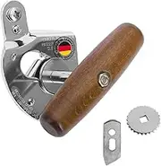 Westmark Set of 3: 1 Professional tin Opener Titanium + 1 Spare Knife + 1 Spare Drive Wheel, Steel/Wood/Steel, Lacquered, Silver/Brown/Black, 122422E6