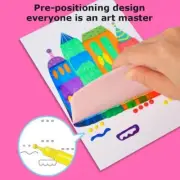 Squeegee Art Kids Paint Kit, 20PCS DIY Ranbow Scratch Childrens Art, C8V7