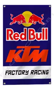KTM Racing Flag Banner 3X5Ft Redbull Motorcycle Vertical Flag Wall Decor