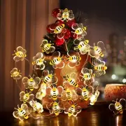 10Ft 30LED Bee String Lights Battery Operated Fairy Lights for Garden Plants