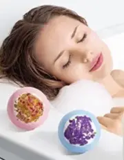 Bath Bombs Mayicivo Set Of 2 In Box Rose And Freesia Women Great Gift NEW