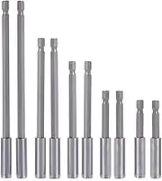 QISF 10-Pieces Magnetic Bit Holder Extension, 1/4 inch Hex Shank Heavy Duty Quick Release Screwdriver Drill Bit Holder Extension Set for Screws, Nuts, Drills, Handheld Drivers 50/60/75/100/150mm