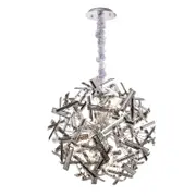 Vencha Brazza 12 Light Crystal Pendant - Black/Chrome