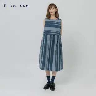 【a la sha】MOMO獨家推薦價↘ 條紋棉質背心洋裝