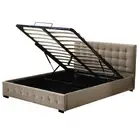 Levede Fabric Bed Frame Double Gas Lift Double Beige